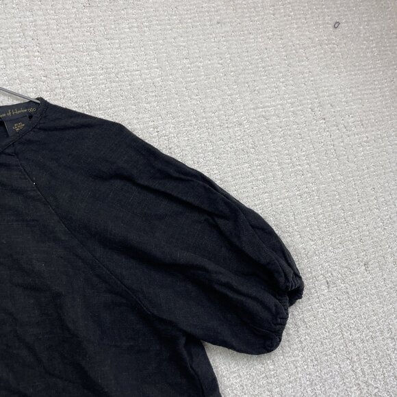 House of Harlow 1960 Women's Size XS Black Linen blend Crop Top Short sleeves - Picture 6 of 13